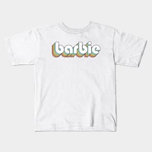 Barbie - Retro Rainbow Typography Faded Style Kids T-Shirt